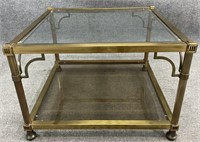 Brass & Glass Accent Table