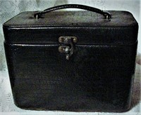 Vtg Leather Travel Organizer Jewelry Case Box
