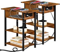 Lerliuo End Table Set of 2  Charging Station
