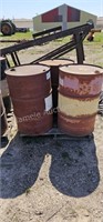 Empty steel 55 gallon barrels - on pallet