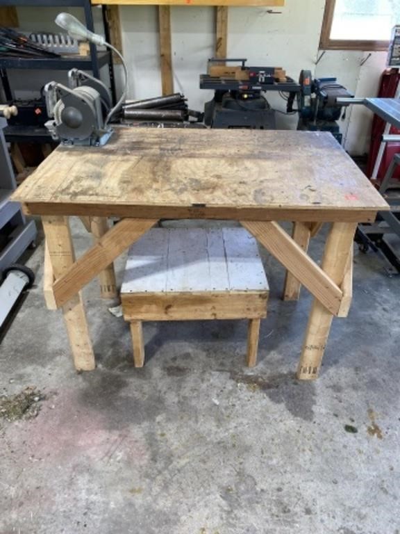 Wooden Table & Stool