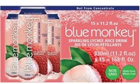 15-Pk Blue Monkey Sparkling Litchi Juice 330ml