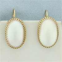 Mabe Pearl Drop Earrings in 10k Yellow Gold