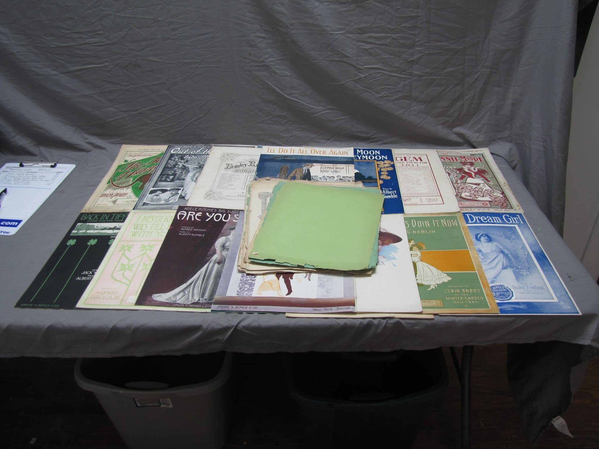 Many Assorted Scores Of Antique Sheet Music