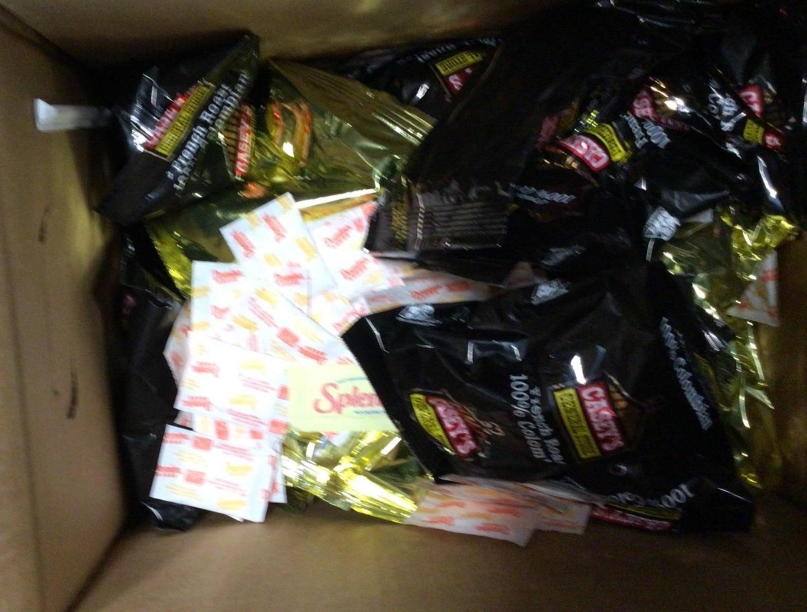 Large lot of Casey's coffee and sugars