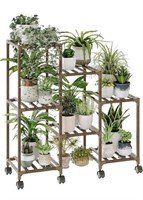BAMWORLD 3 TIER PLANT STAND WITH WHEELS