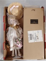 Ceramic Avon Doll in box 15"