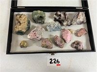 Mineral Tray in Display Case Lot 14" x 8"