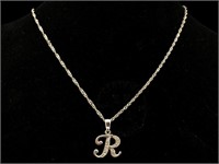 Sterling Necklace "r" 20 "