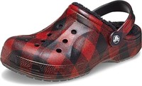 Crocs Unisex Men's 7/Women's 9 Lined Clog, Red and