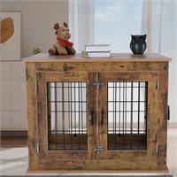Large Dog Crate Furniture  Wooden End Table
