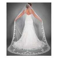 Cathedral Bridal Veil with Comb (White)