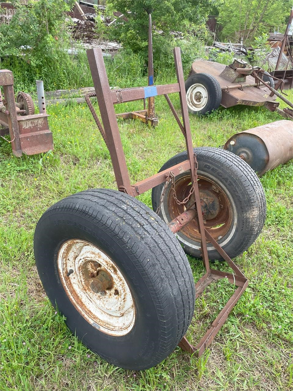 Shop Made Tank Carrier w/ Rubber Tires on Axle