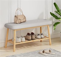 Bamworld Shoe Bench with Storage Bamboo Entryway