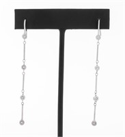 18K White Gold Diamond Drop Earrings