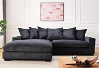 L-Shaped Couch  102.4-Inch  Black