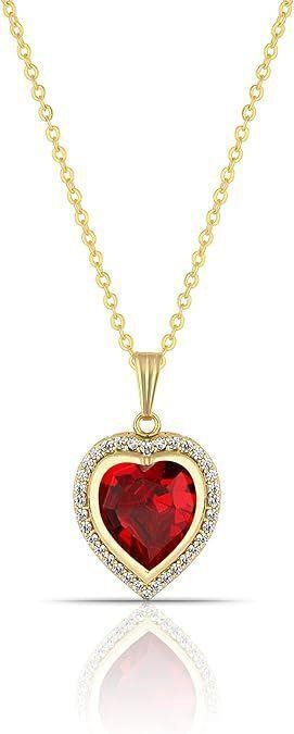 Gold Plated Heart Crystal Necklace