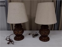 2 Ceramic Base Lamps  21" tall