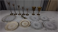 Sterling Silver Candleholders-Plates-Brass Cups