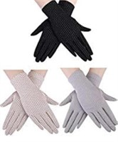 3 PAIRS WOMEN SUN PROTECTIVE GLOVES UV PROTECTION
