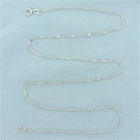 18 Inch Twisting Curb Link Chain Necklace in 10k W