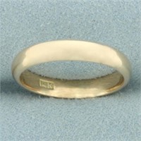 Mens Half Dome Wedding Band Ring in 14k Yellow Gol