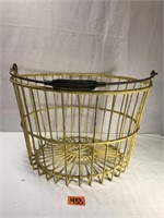 Antique Plastic Coated Wire Egg/Gathering Basket