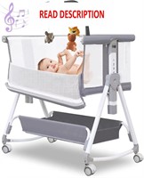 3 in 1 Baby Bassinet with Musical Toy  Grey