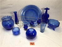 Various Vintage Cobalt Blue Glassware