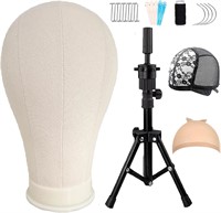 $34  23Inch Wig Head with Stand  Canvas Block Set