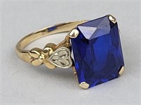 14K Gold & Cobalt Blue Spinel Ring.
