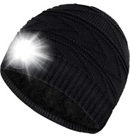 BEANIE WITH BUILT IN HEAD LIGHT, FITS MOST MEN,