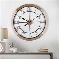 $60  18' Rustic Wall Clock  Distressed White  Wood
