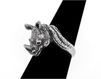 Kabana Sterling Silver Rhinoceros Ring