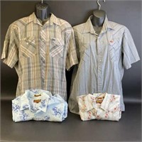 Four Vintage Pearl Snap Short Sleeve Shirts
