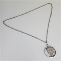 Unique Silver Peace Dollar Cutout Necklace.