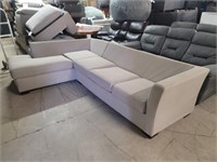 2 Piece - Grey Fabric Sleeper Sectional (As is)