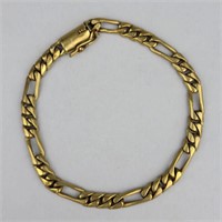 14K Gold Figaro Link Bracelet.