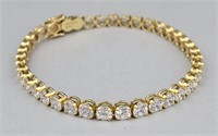 14K Gold & Cubic Zerconia Tennis Bracelet. 7.25