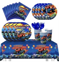 MONSTER TRUCK BIRTHDAY PARTY SUPPLIES,113PCS
