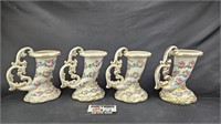 4 Porcelain Vases Charleton Painted