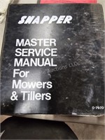 Snapper Master Service manual for mowers and tille