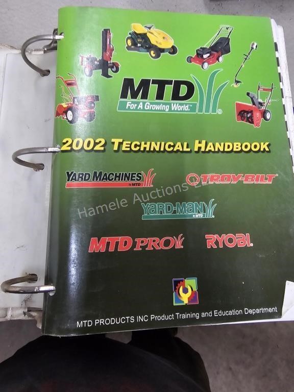 MTD 2002 technical handbook & 1994 electrical sche
