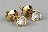 14K Gold & Diamond Earrings.