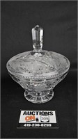 Cut Crystal Pedestal Covered Candy Dish