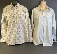 Pair of. Vintage Long Sleeve Pearl Snap Shirts