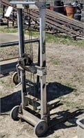 Manual winch lift cart - 2 wheeled, 4' lift