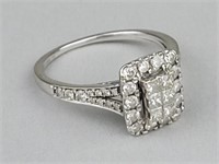 10K White Gold  & Diamond Ring.