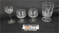 Crystal Cognac Glasses, Cut Crystal Glasses