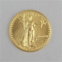 1/10 Oz. Fine Gold Eagle Five Dollar Coin.